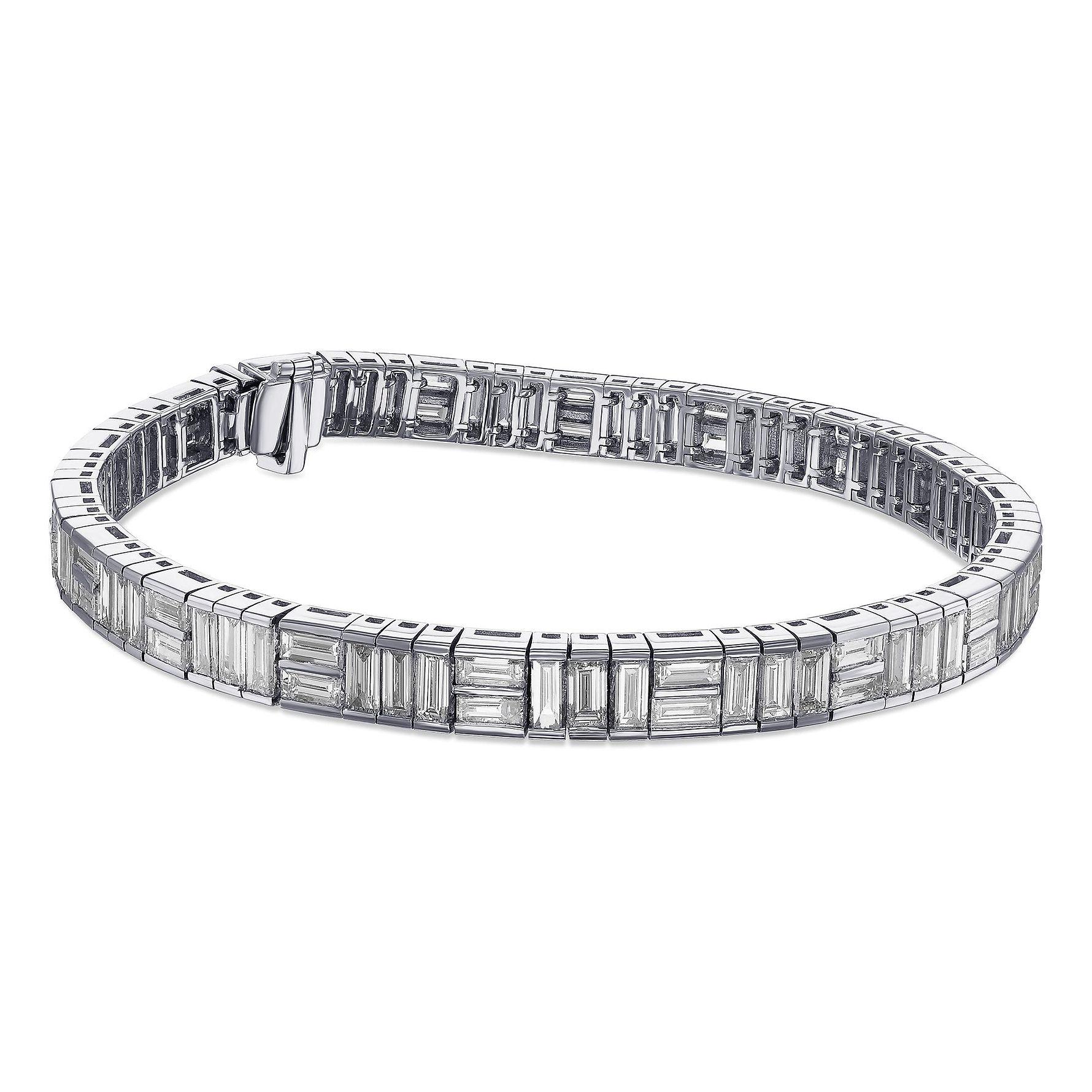 Baguette White Diamond Tennis Bracelet
