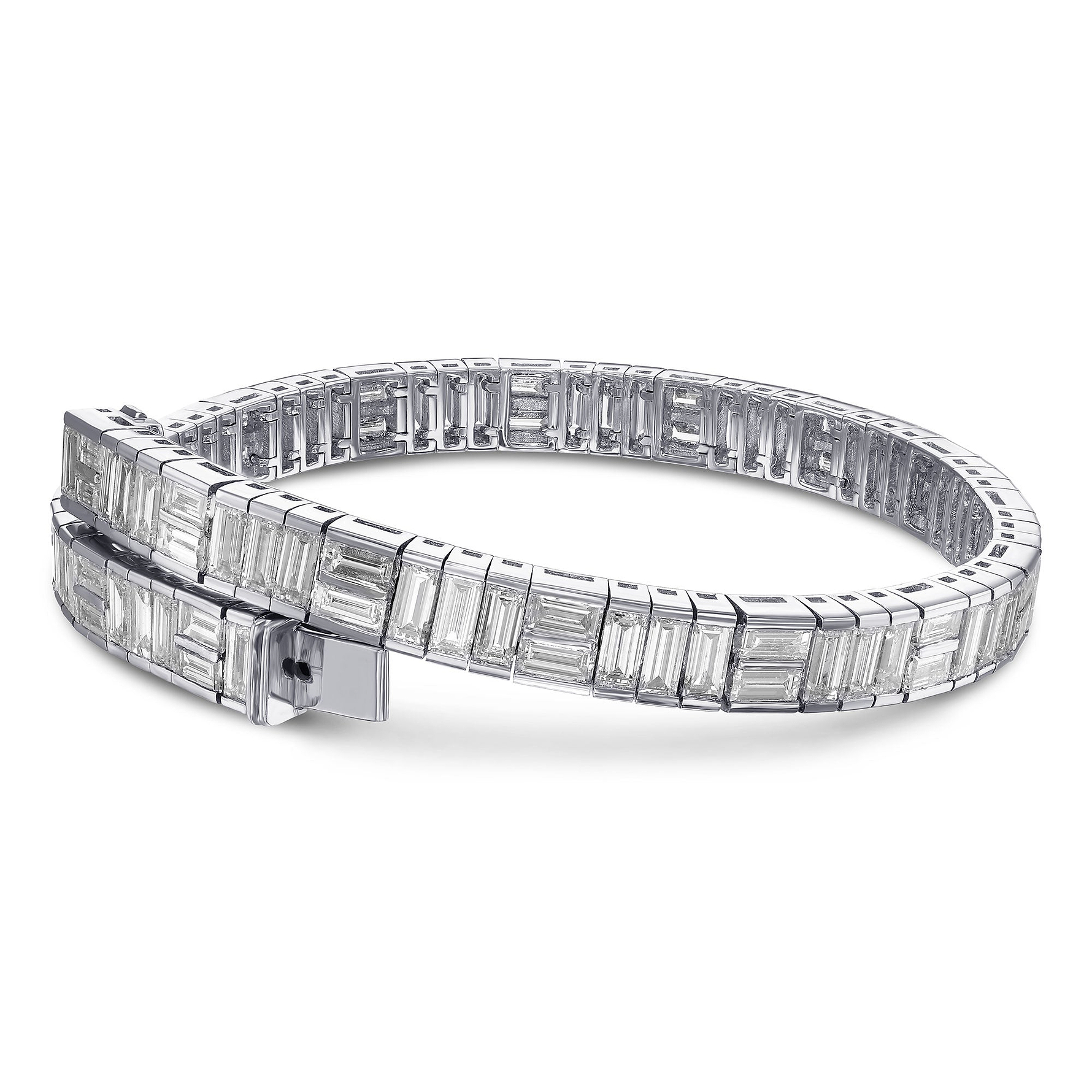 Baguette White Diamond Tennis Bracelet - 2