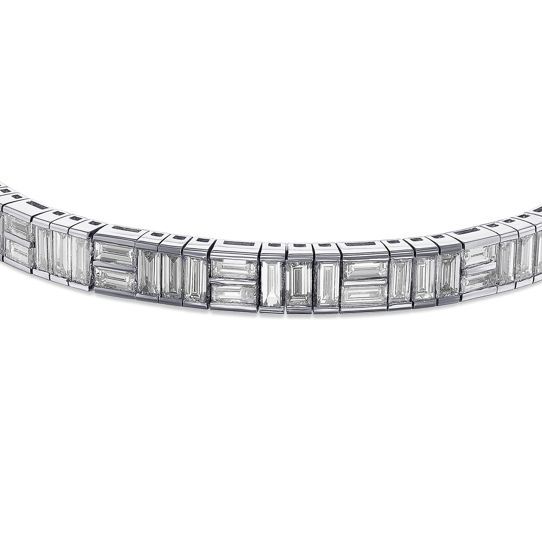 Baguette White Diamond Tennis Bracelet - 3