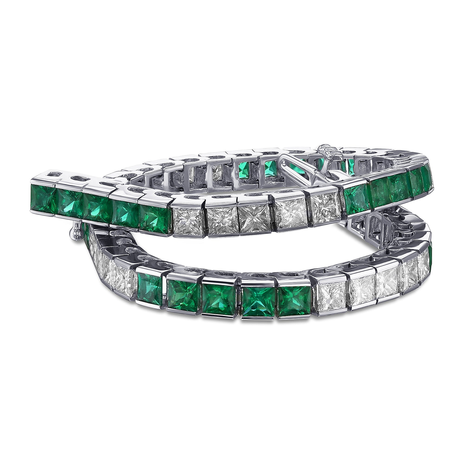Emerald and Diamond Tennis Bracelet - 2