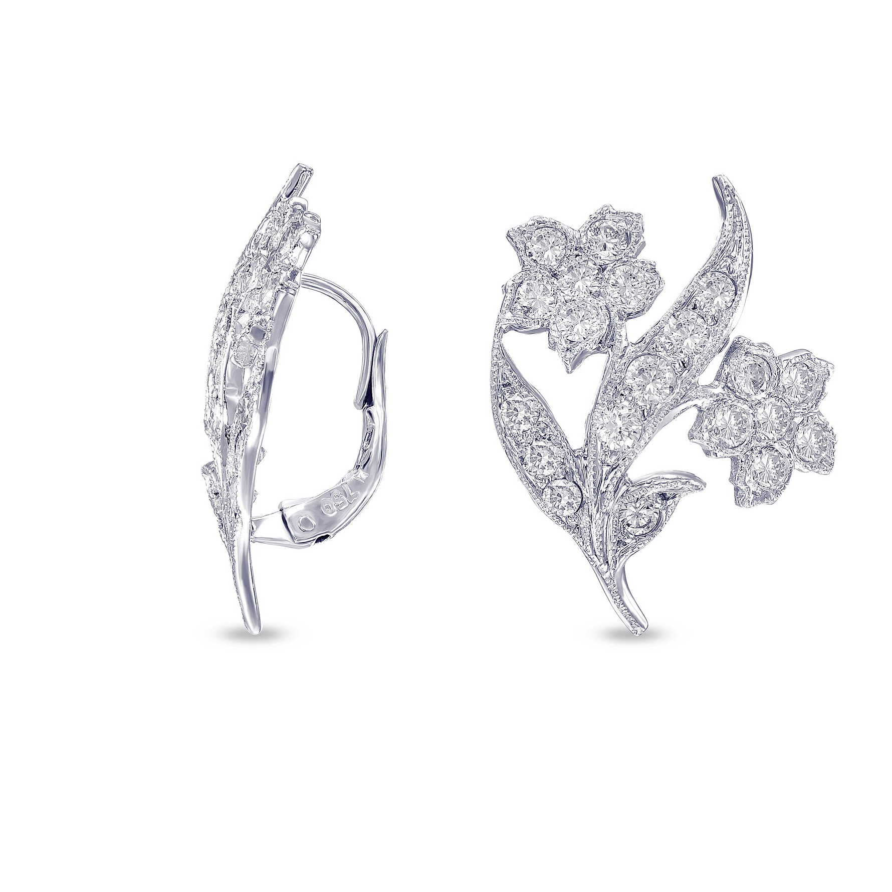 White Diamond Couture Pave Earrings - 2