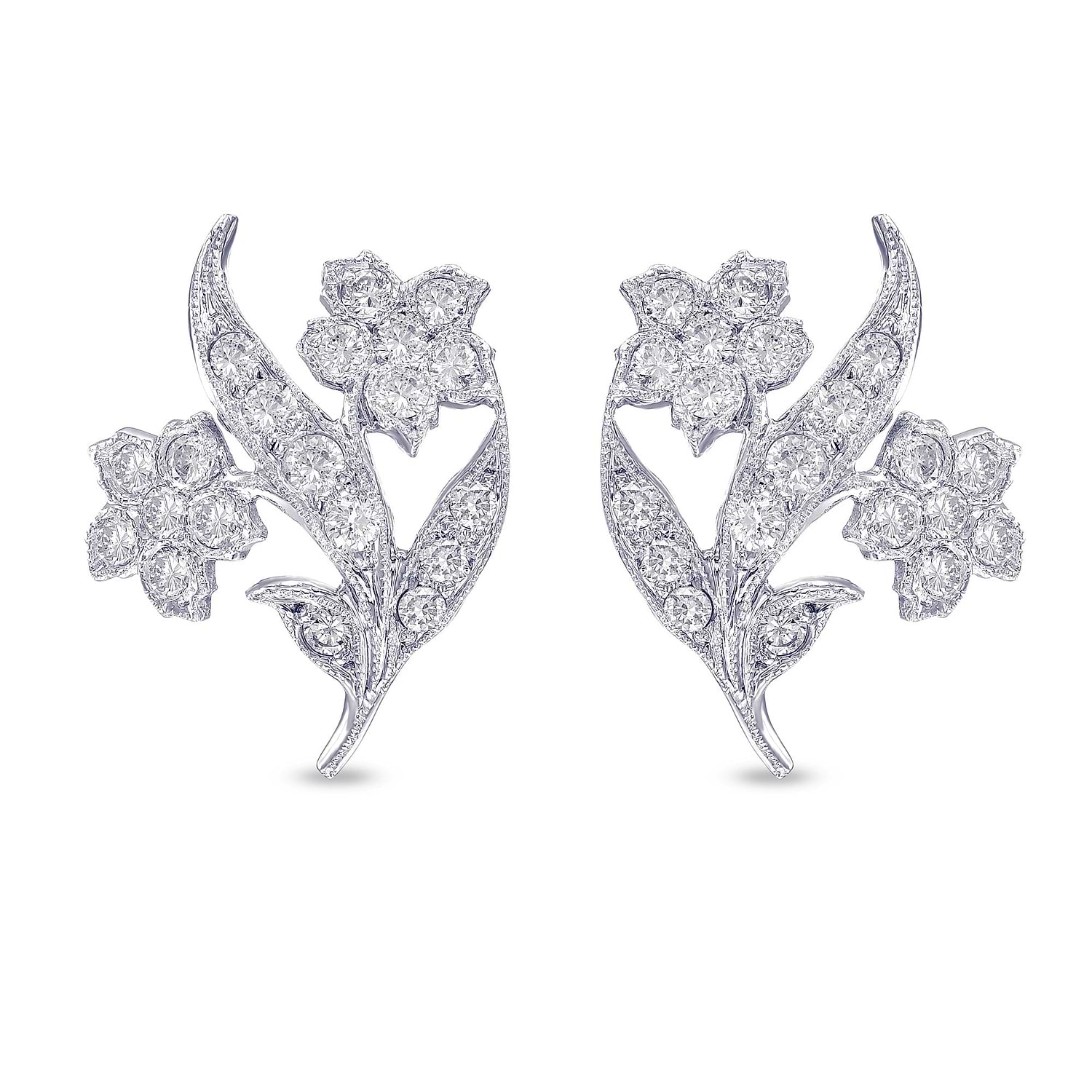 White Diamond Couture Pave Earrings