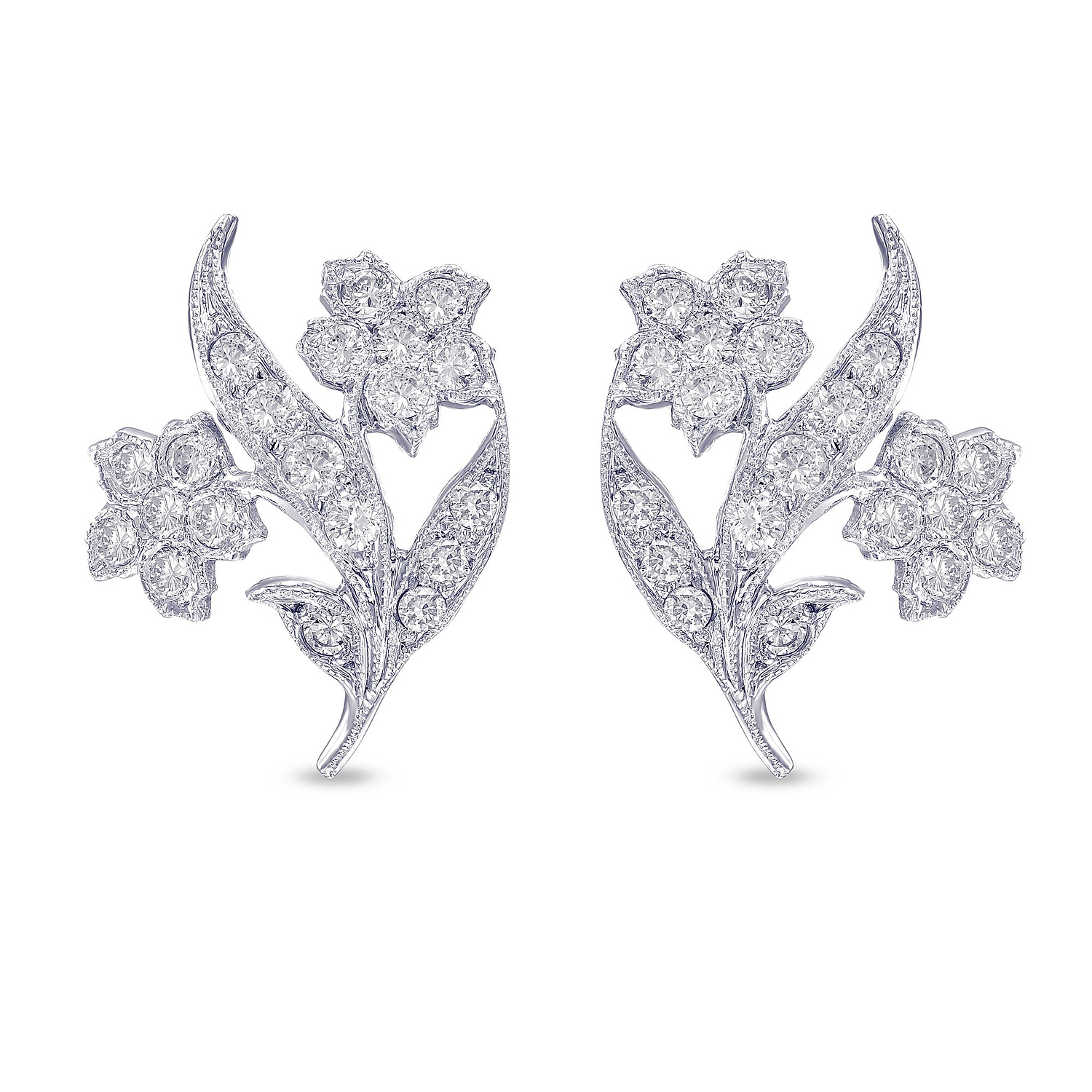White Diamond Couture Pave Earrings