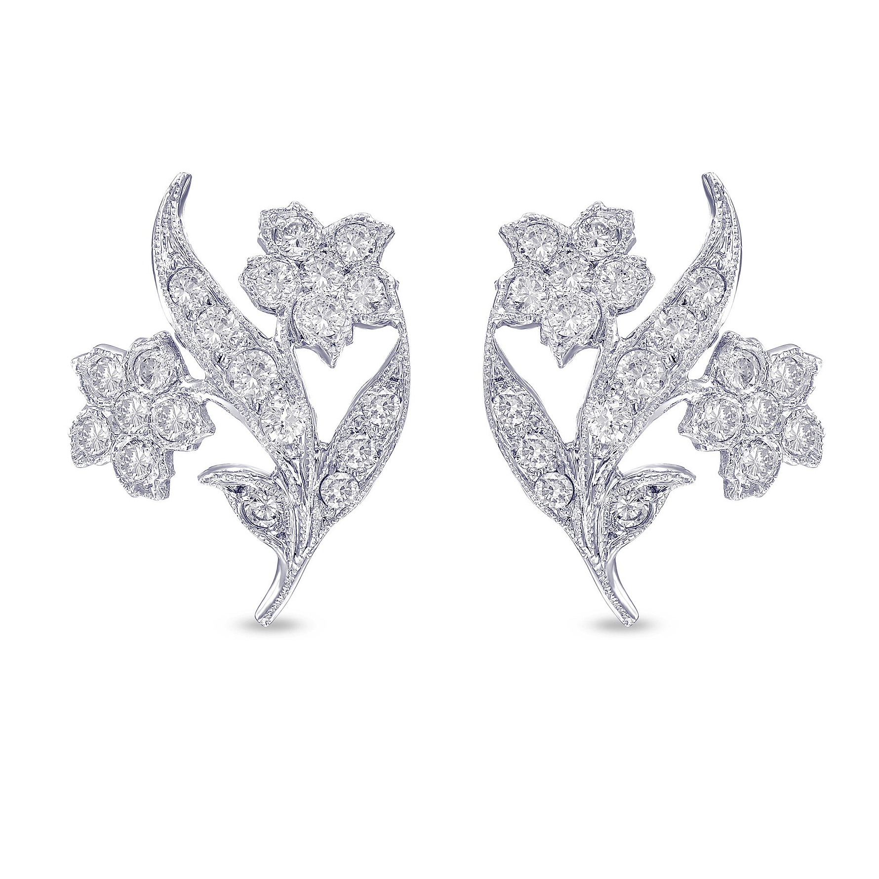 White Diamond Couture Pave Earrings