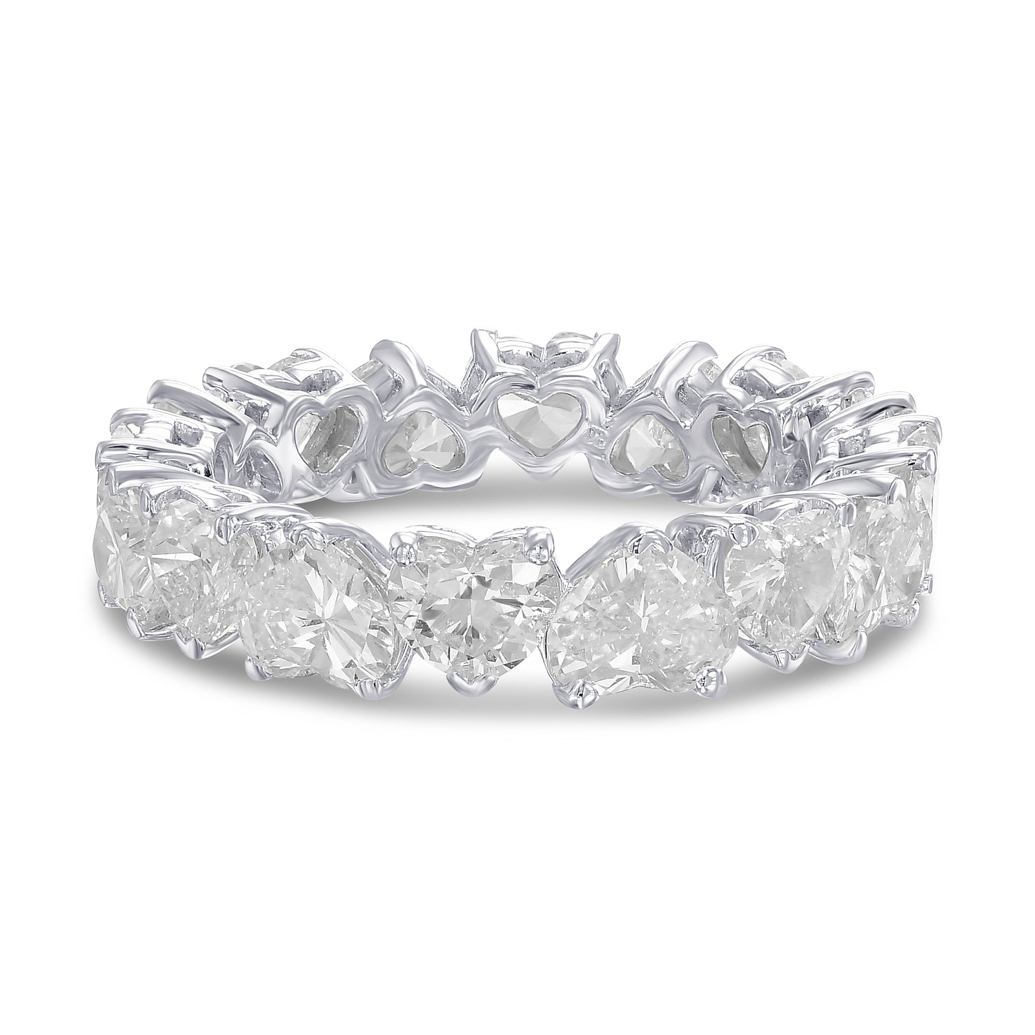 Colorless Heart Shape Full Eternity Ring