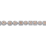 Fancy Light Brownish Orangy Pink Mix Shape Diamond Necklace