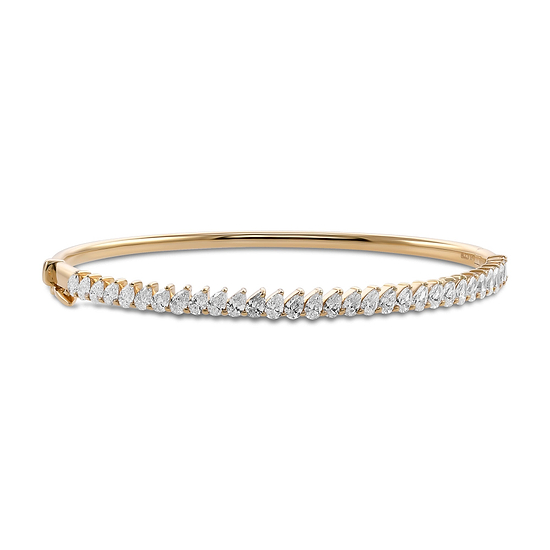 Pear Diamond and Gold Bangle