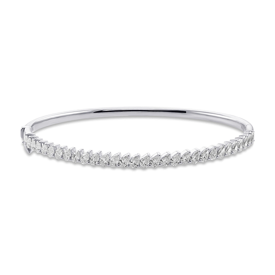 Pear Shape Diamond and Platinum Bangle