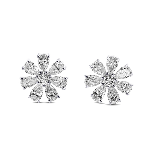 Pear White Diamond Couture Earrings