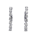 Pear White Diamond Hoop Earrings