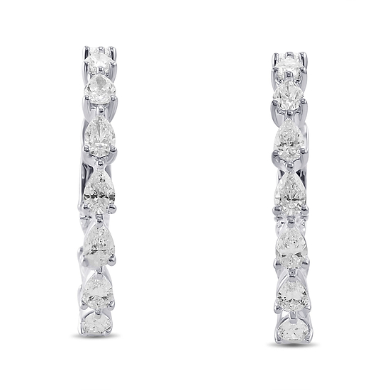 0.81"/20MM Pear Diamond Hoop Earrings