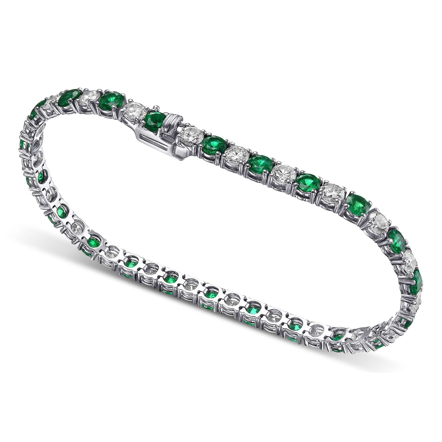 Colombian Muzo Emerald and Diamond Tennis Bracelet - 2