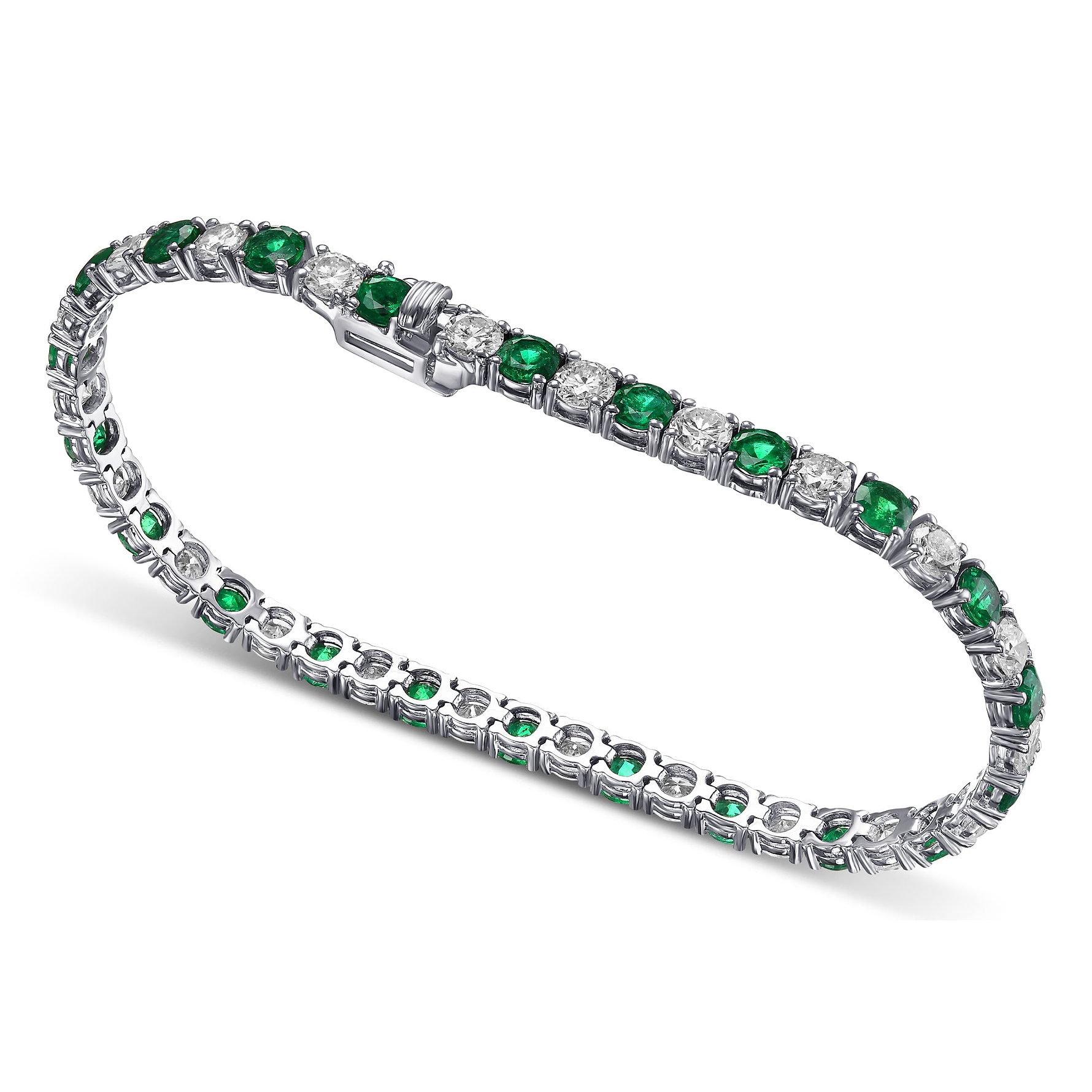 Colombian Muzo Emerald and Diamond Tennis Bracelet - 2