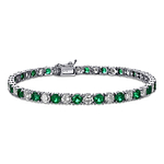 Colombian Muzo Emerald and Diamond Tennis Bracelet