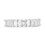 Emerald Diamond Half Eternity Band Ring