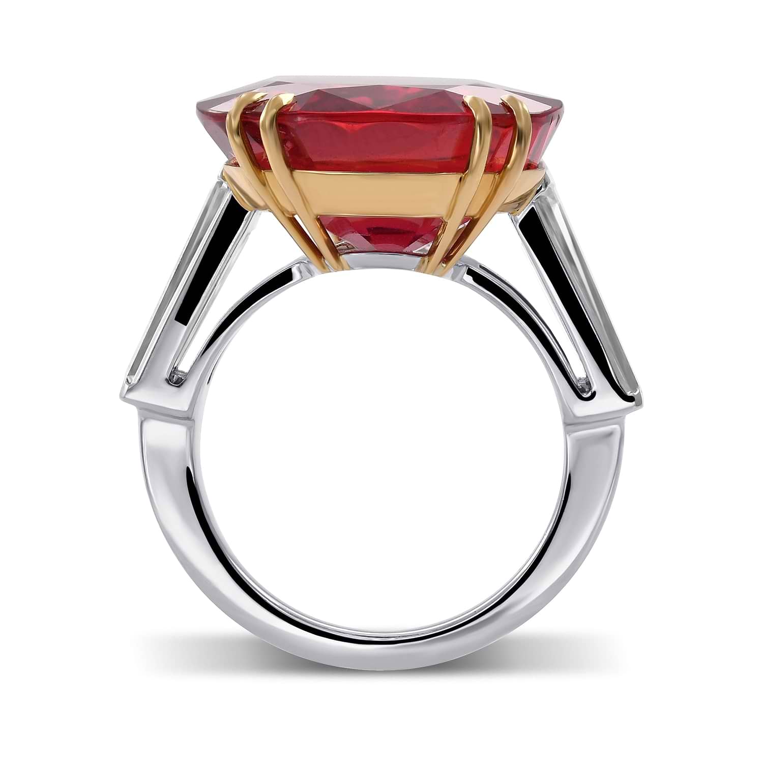 Extraordinary Oval Thai Ruby Three-stone Ring GIA - 2