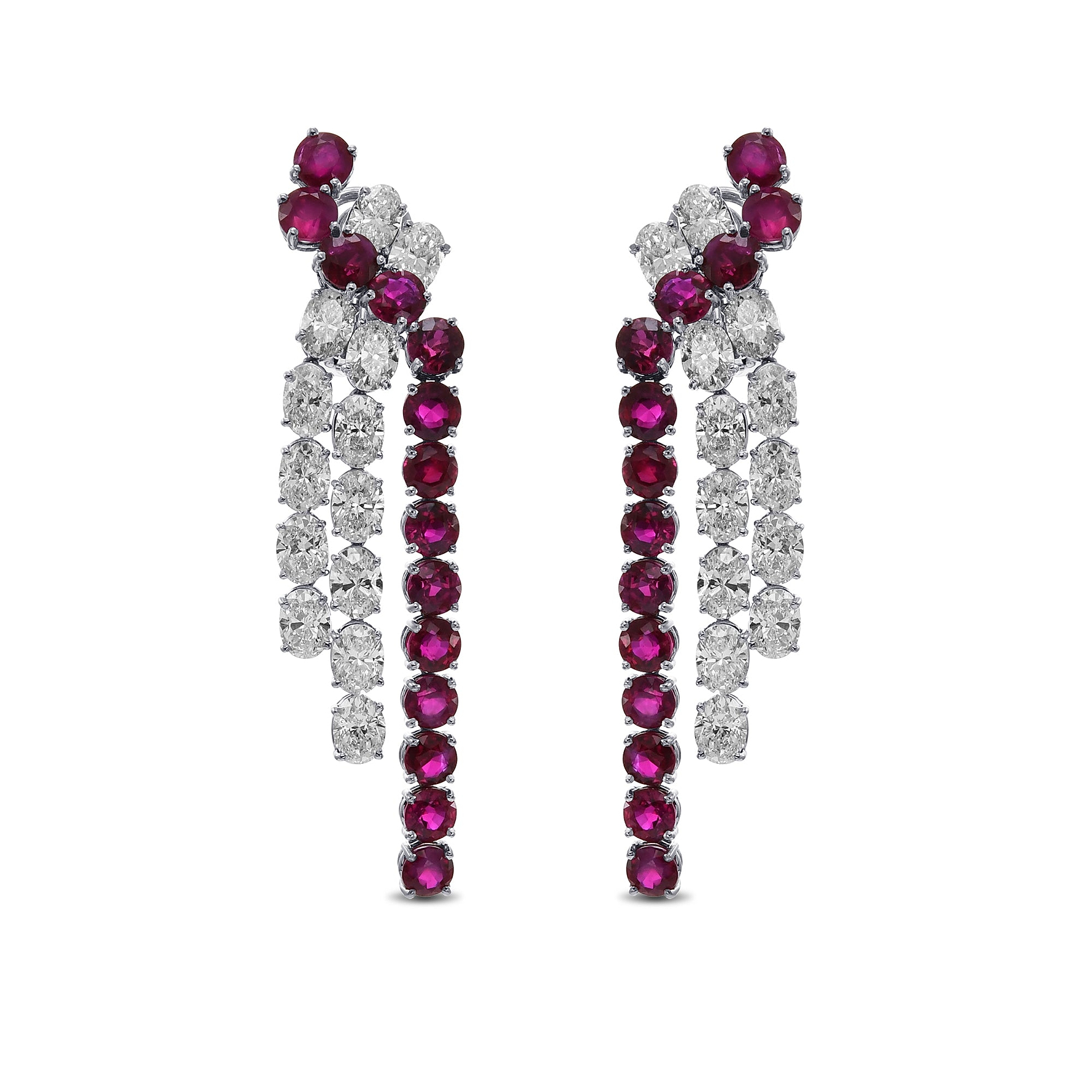 Extraordinary Ruby and Diamond Drop Earrings GUBELIN