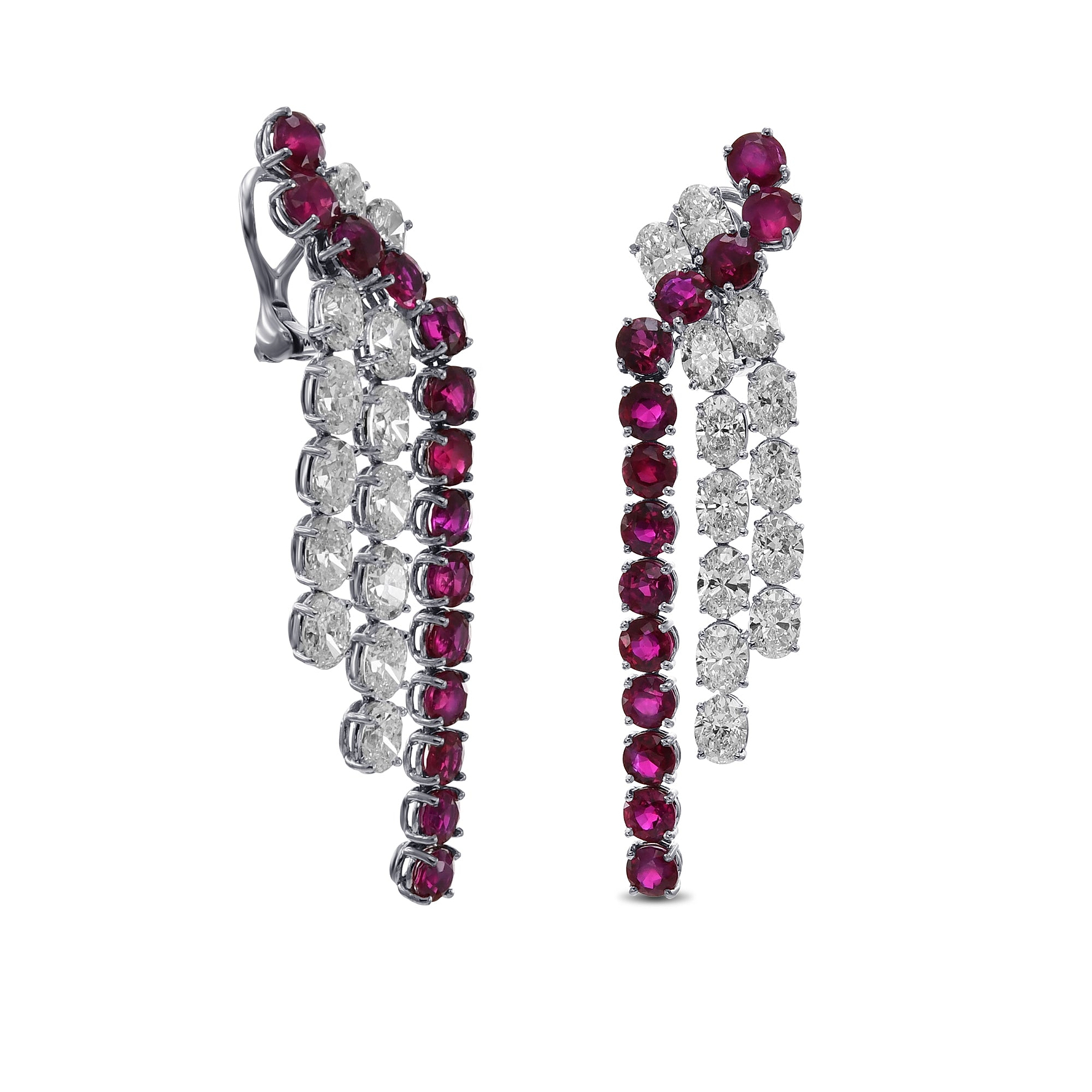 Extraordinary Ruby and Diamond Drop Earrings GUBELIN - 2