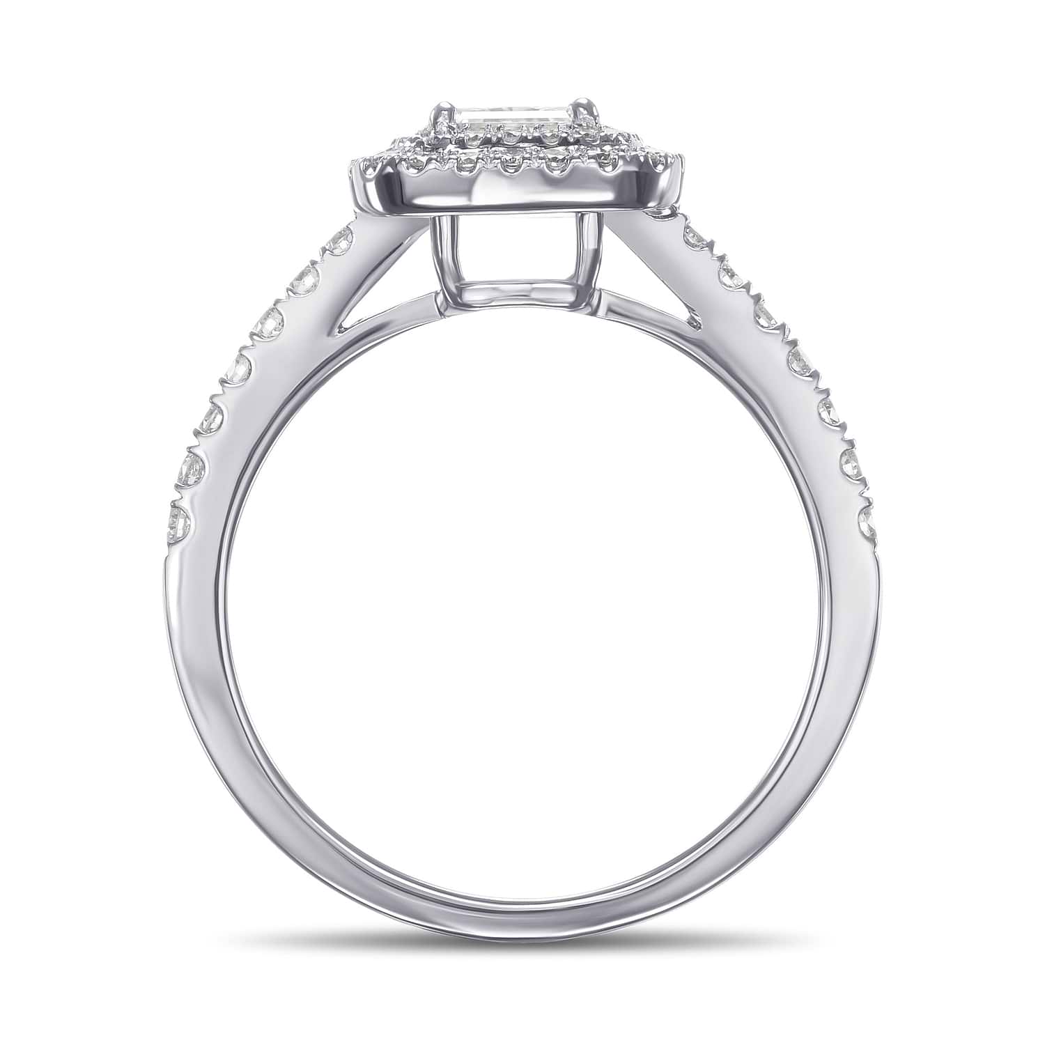 Radiant Diamond & Colorless Double Halo Ring GIA - 2