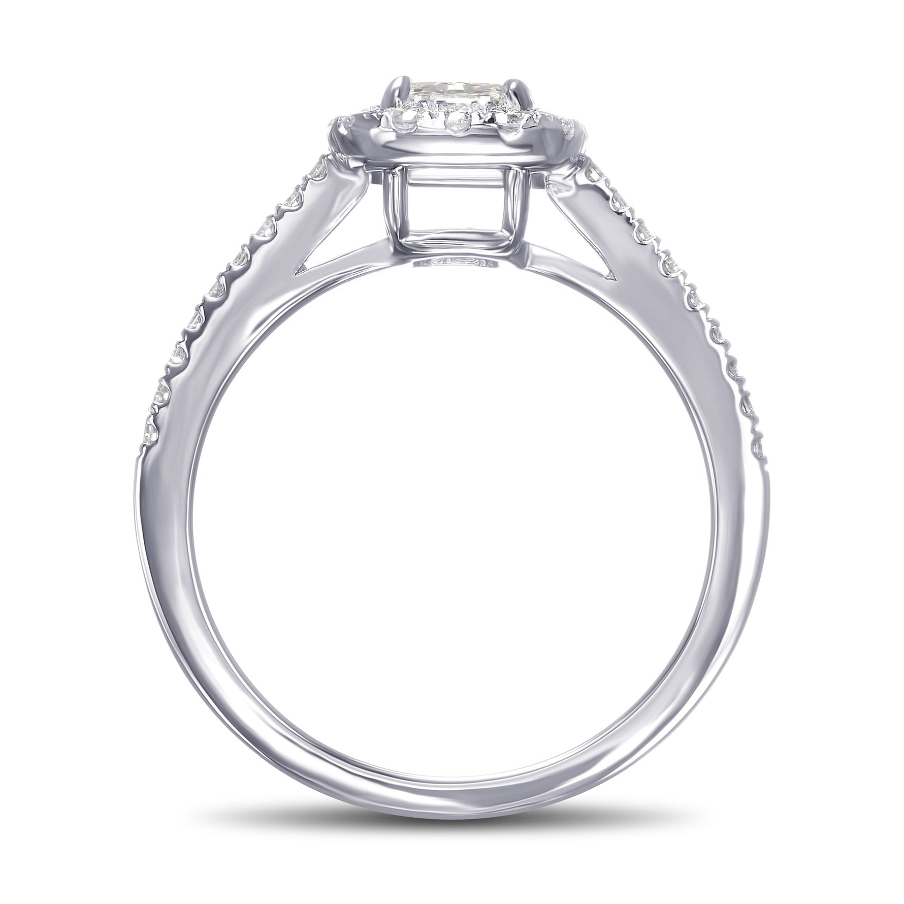 Cushion Diamond Halo Ring GIA - 2