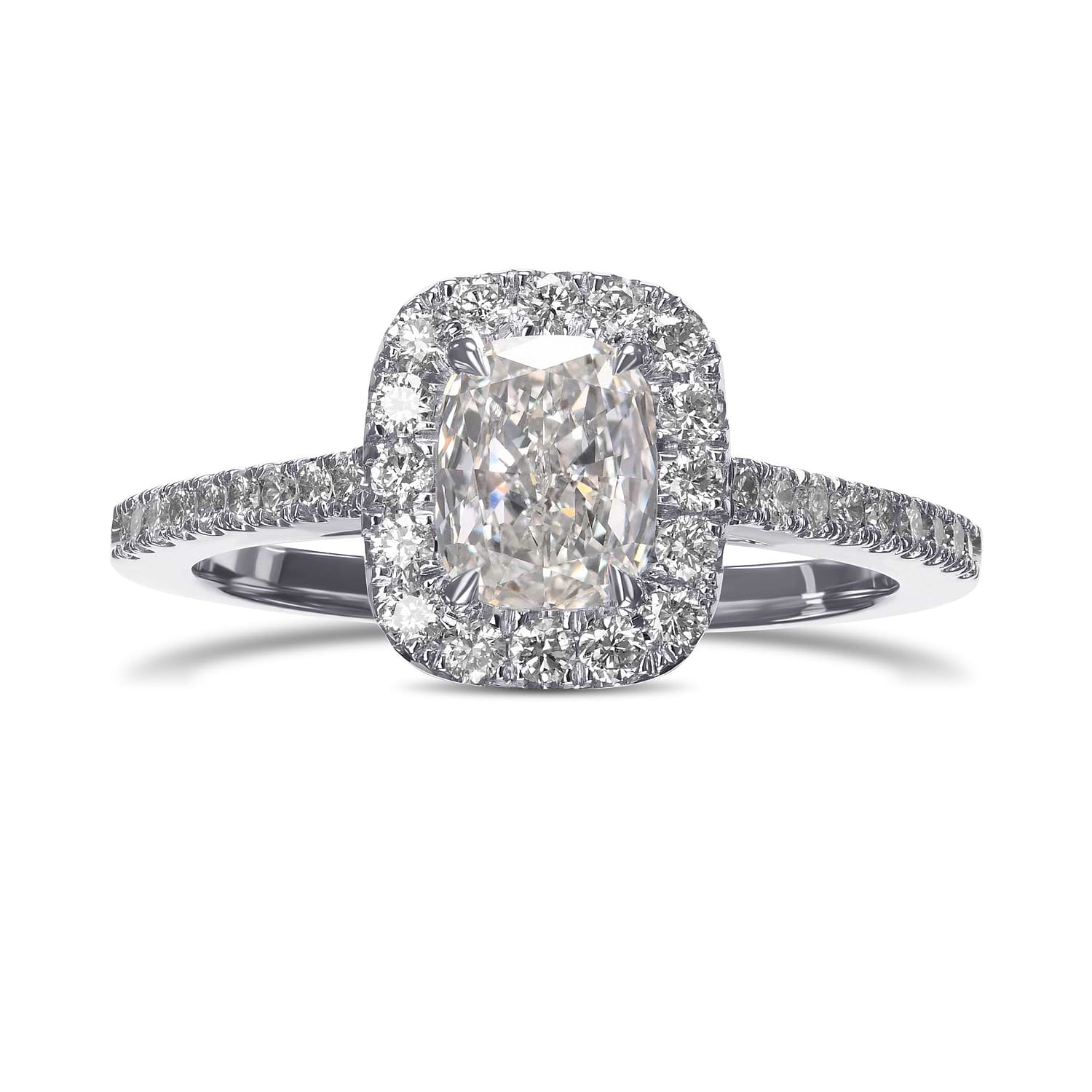 Cushion Diamond Halo Ring GIA