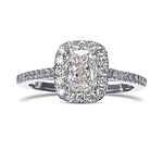 Cushion Diamond Halo Ring GIA