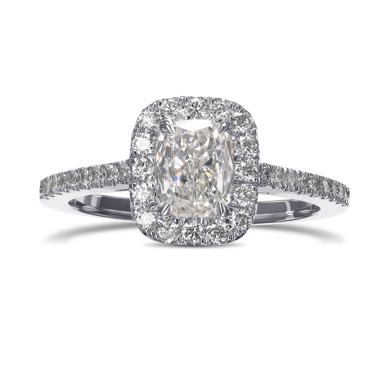 Cushion Diamond Halo Ring GIA