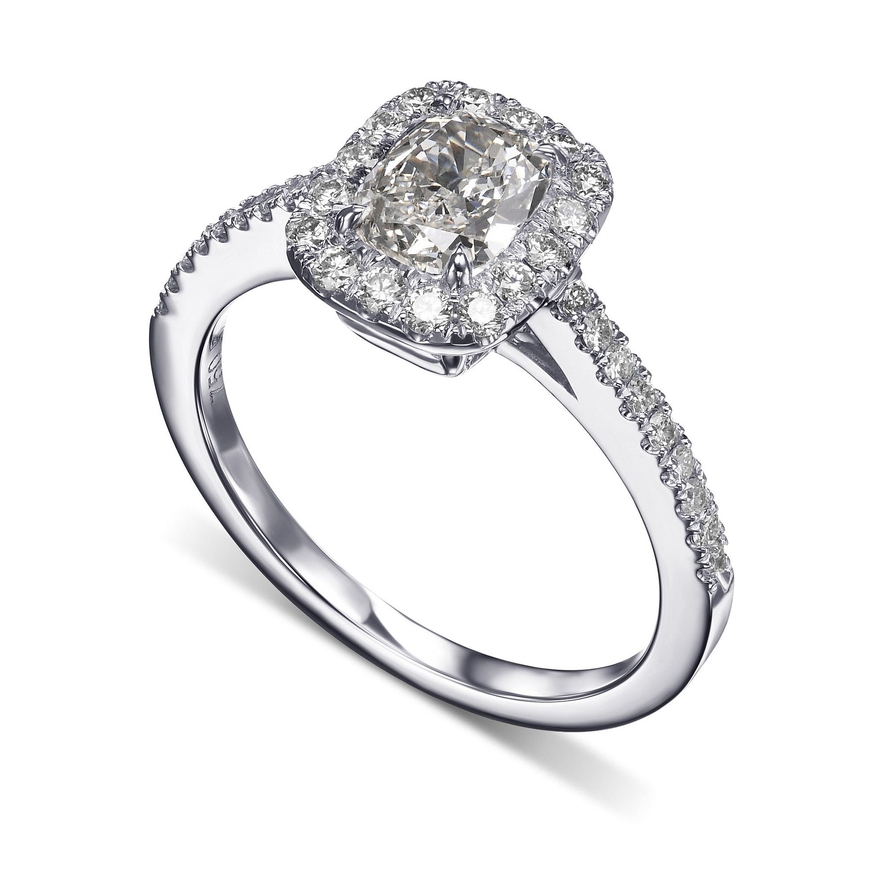 Cushion Diamond Halo Ring GIA - 3