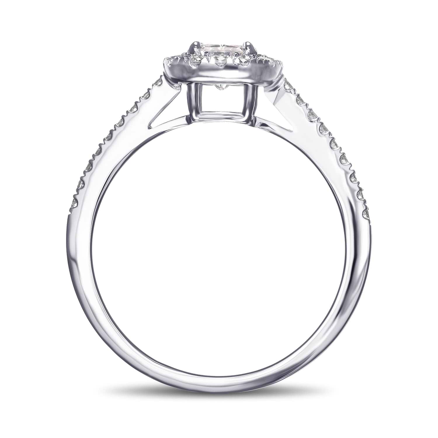 Radiant Diamond Halo Ring GIA - 2