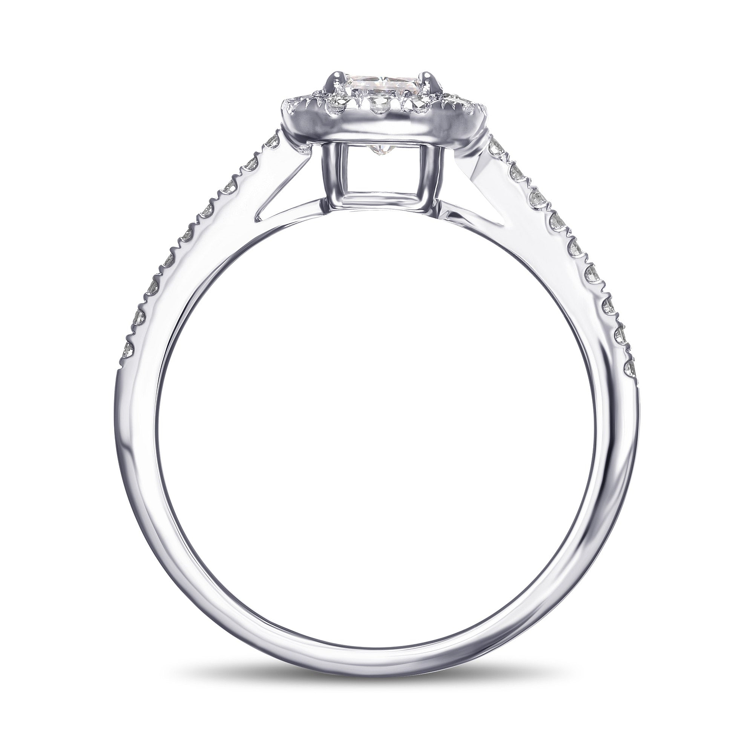 Radiant Diamond Halo Ring GIA - 2