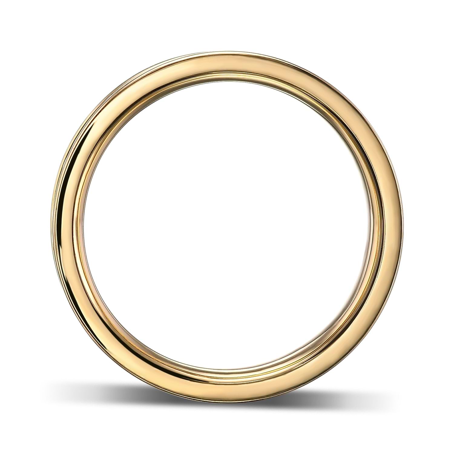 Men's Gold Band Ring with Embossed Leibish Logo - 2