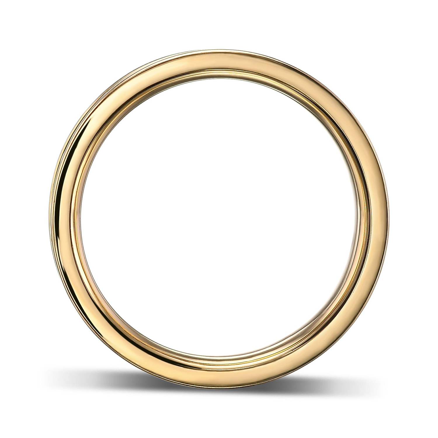 Men's Gold Band Ring with Embossed Leibish Logo - 2