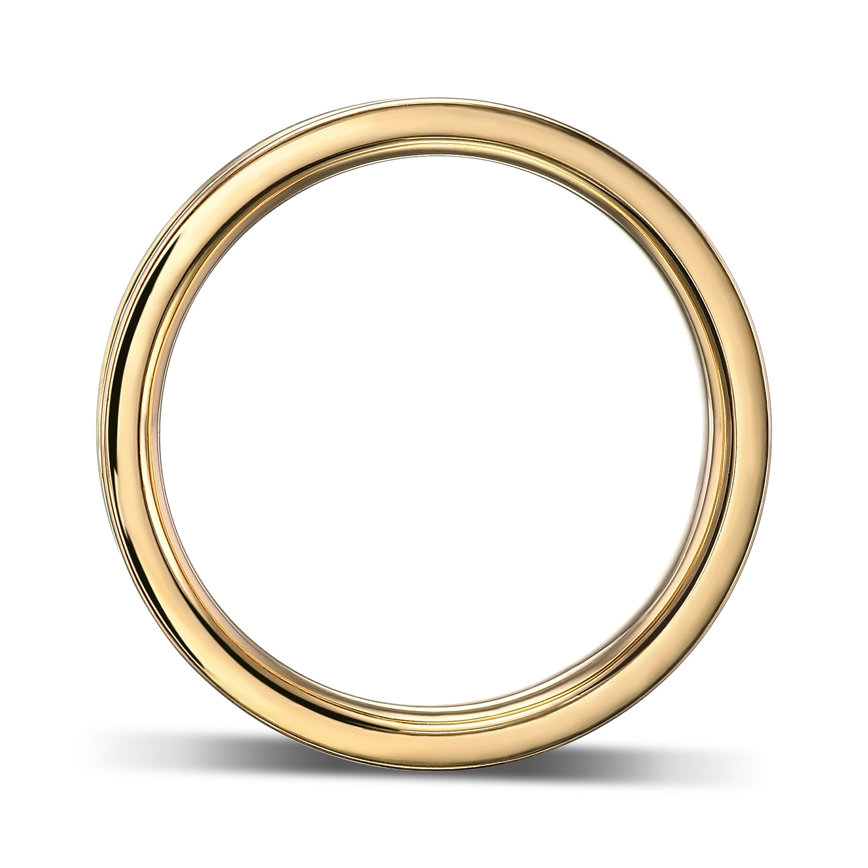 Men's Gold Band Ring with Embossed Leibish Logo - 2