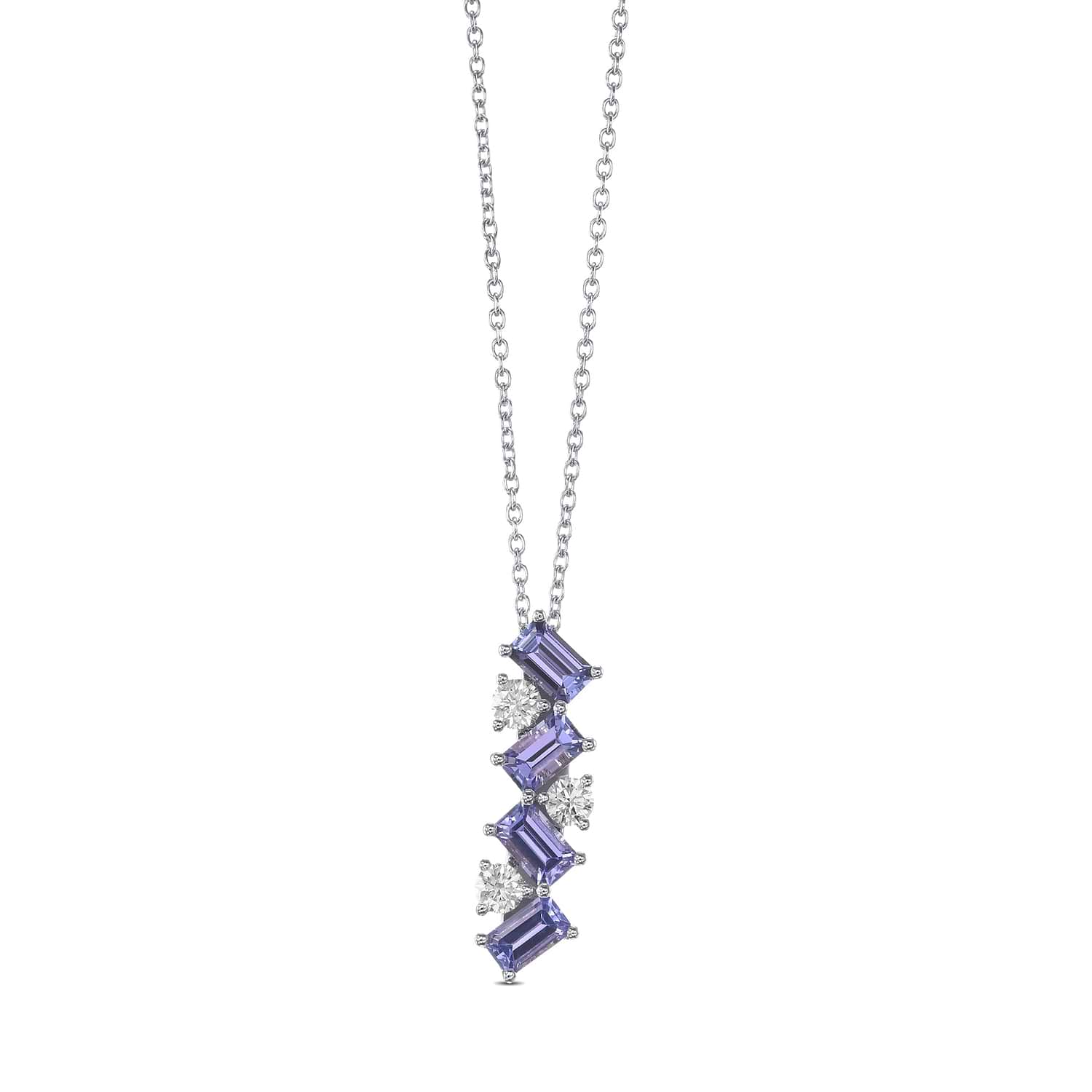 Tanzanite and Diamond Drop Pendant