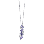 Tanzanite and Diamond Drop Pendant