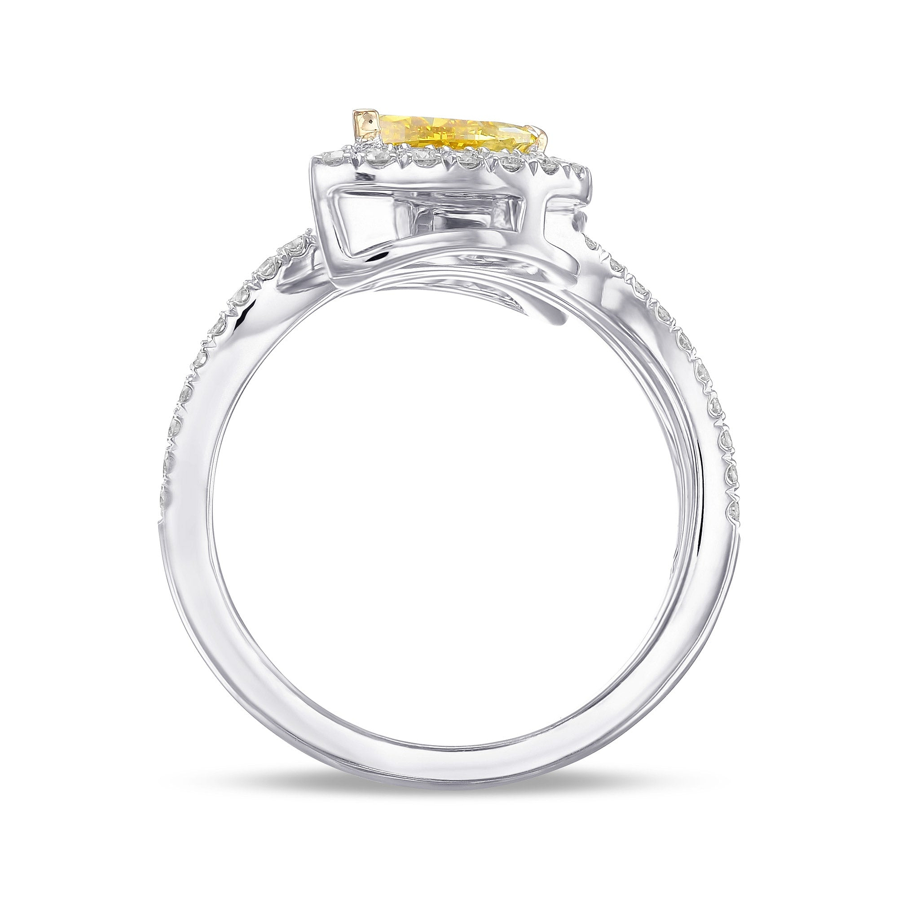 Two Stone Cross-over Halo Ring Setting - 2