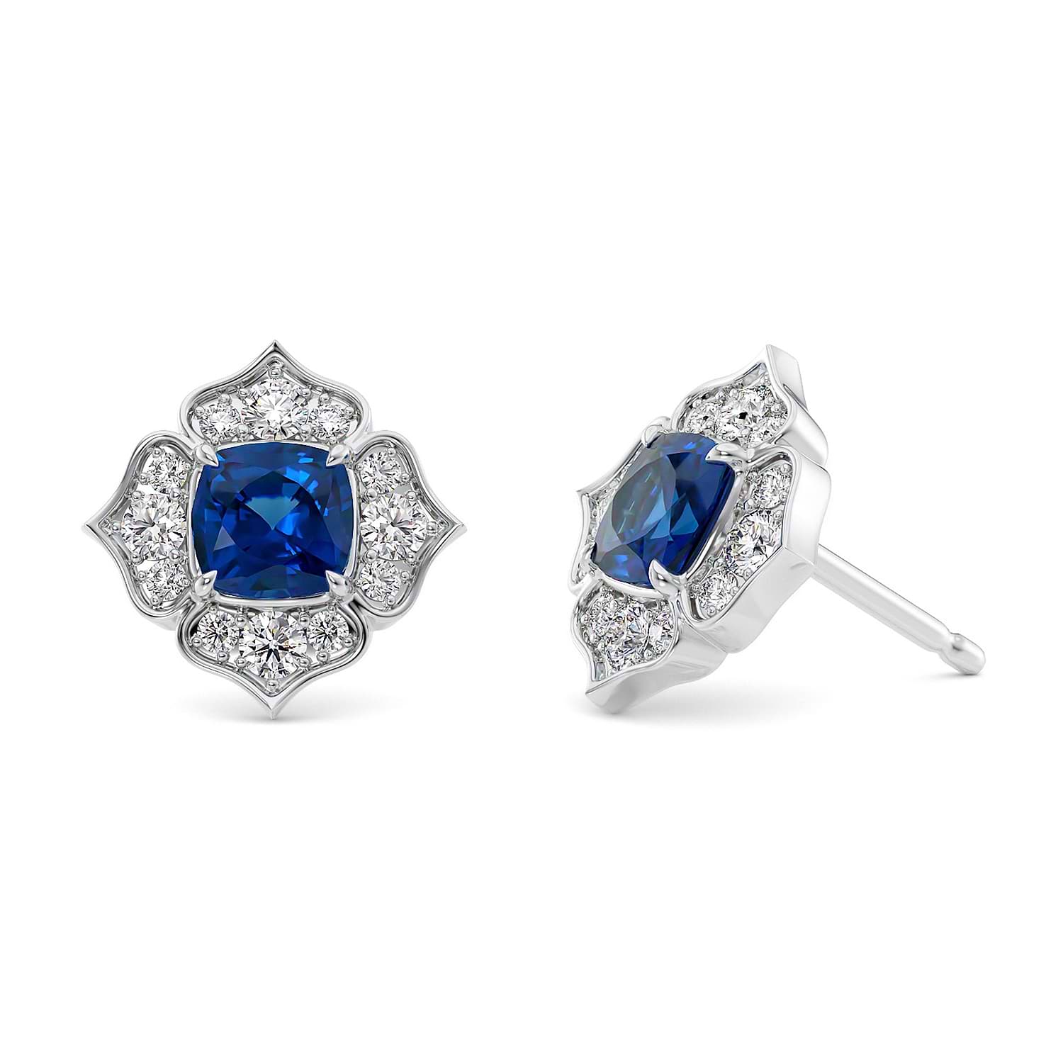 Sapphire Serenity Bloom Earrings - 2