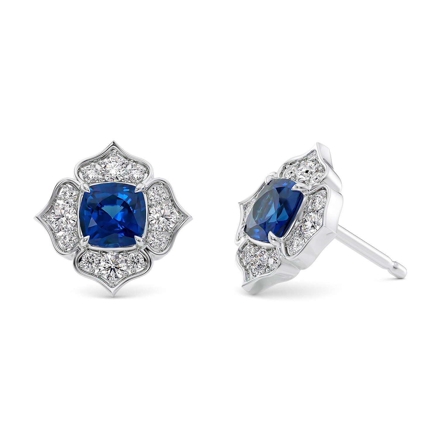 Sapphire Serenity Bloom Earrings - 2