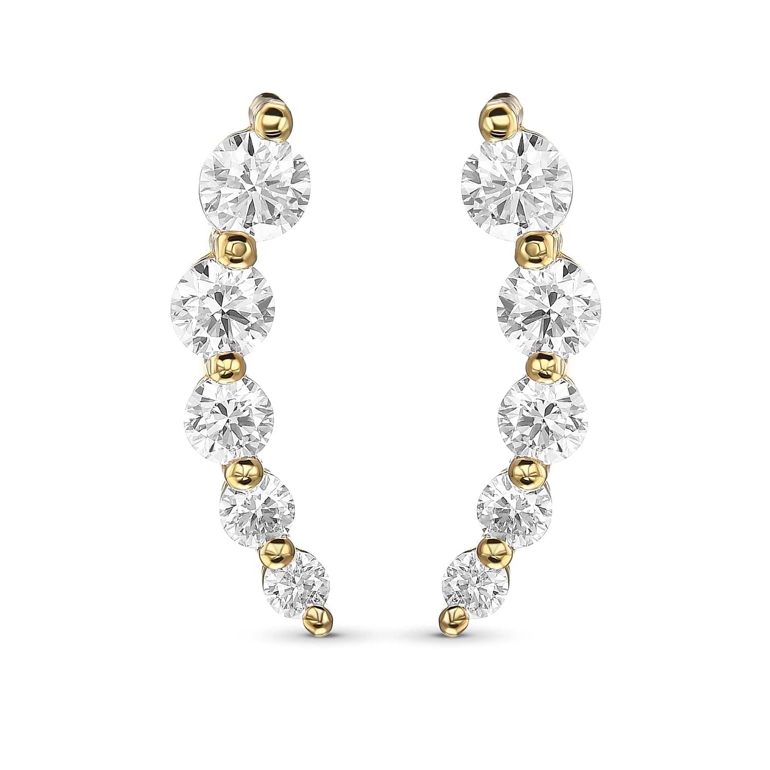 Colorless Round Brilliant Diamond Earrings