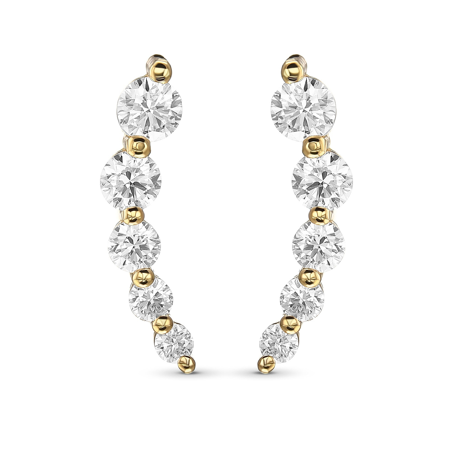 Colorless Round Brilliant Diamond Earrings