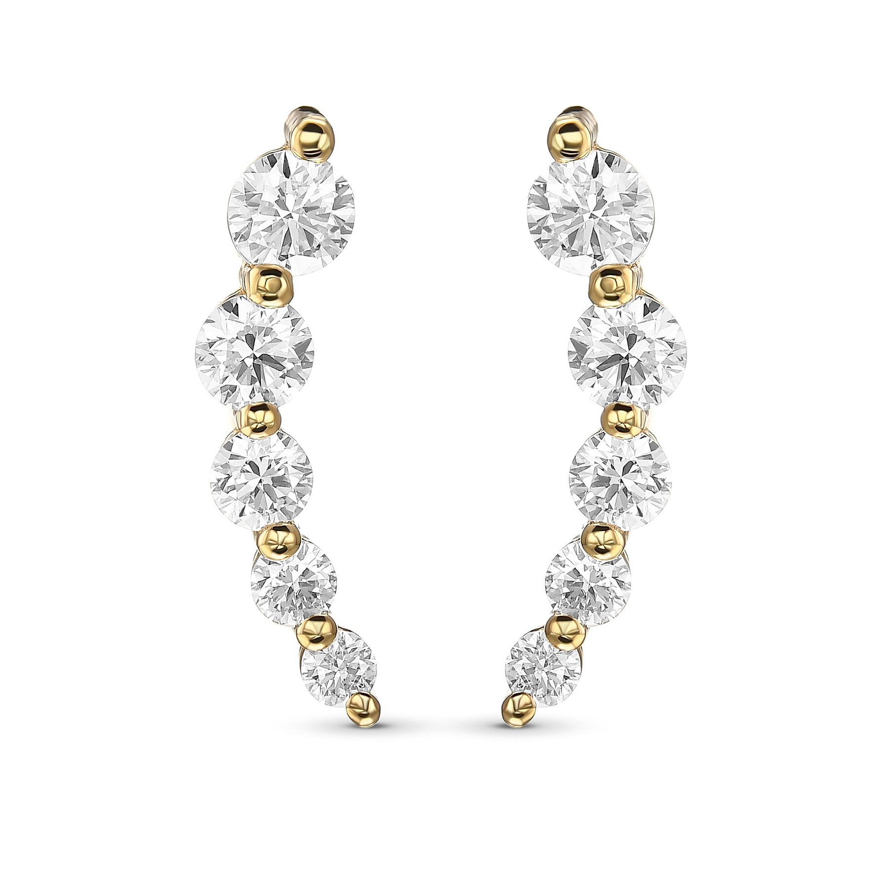 Colorless Round Brilliant Diamond Earrings