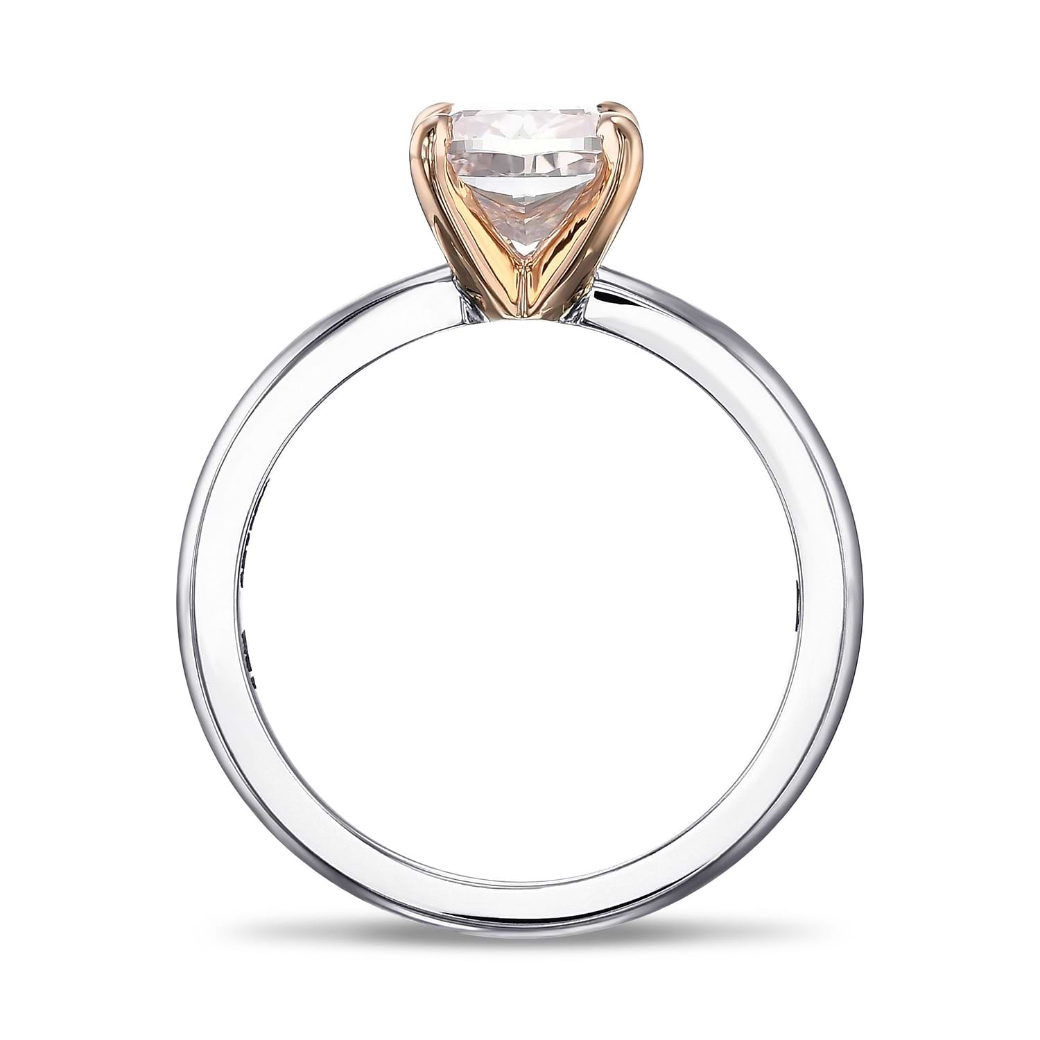 Fancy Brownish Pink Cushion Solitaire Diamond Ring GIA - 2