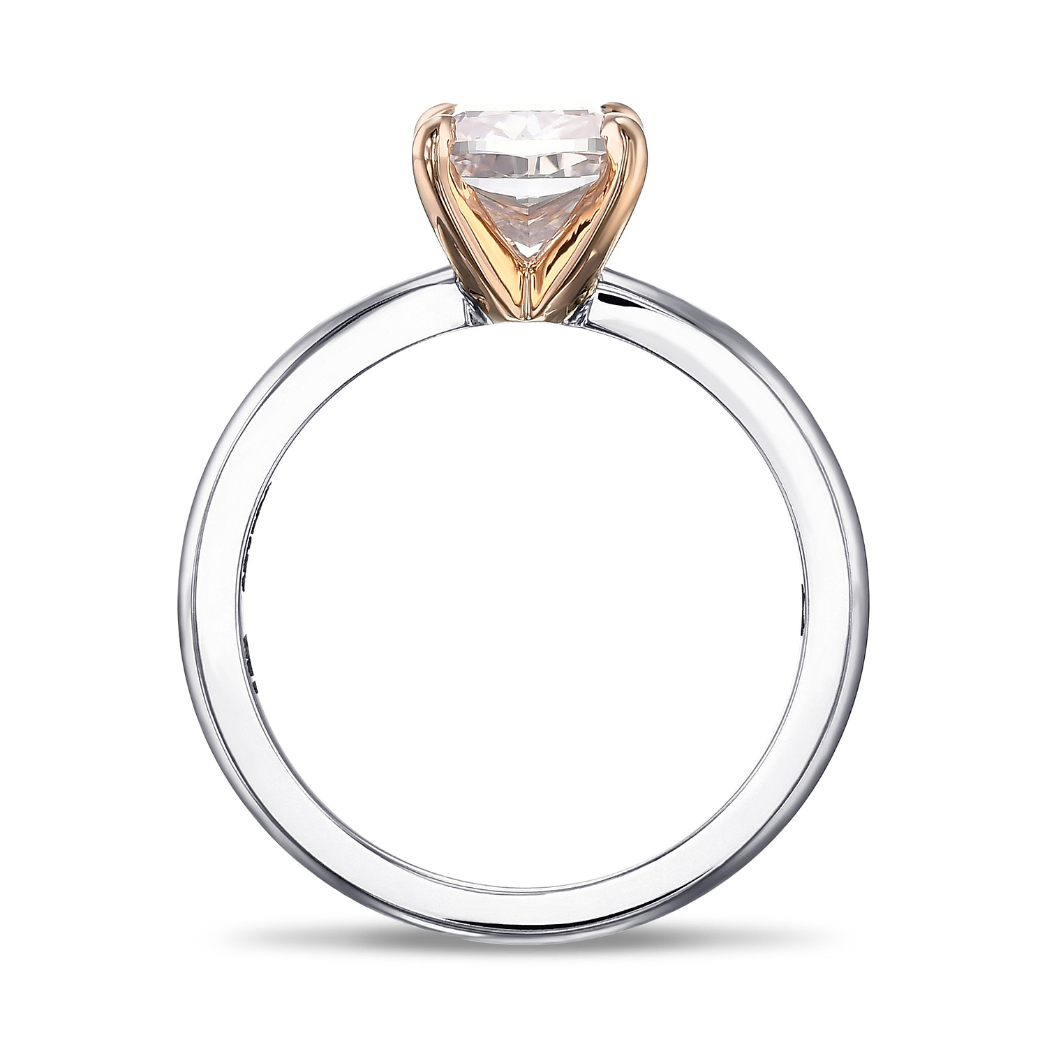 Fancy Brownish Pink Cushion Solitaire Diamond Ring GIA - 2