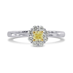 Fancy Yellow Radiant Diamond Halo Ring