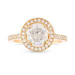 Rose Gold Fancy White Diamond Engagement Ring