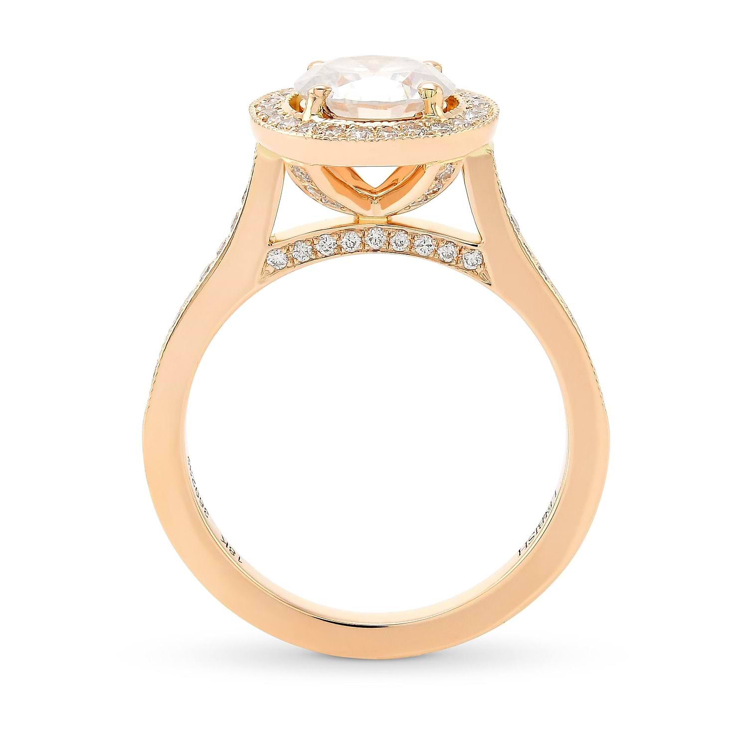 Rose Gold Fancy White Diamond Engagement Ring