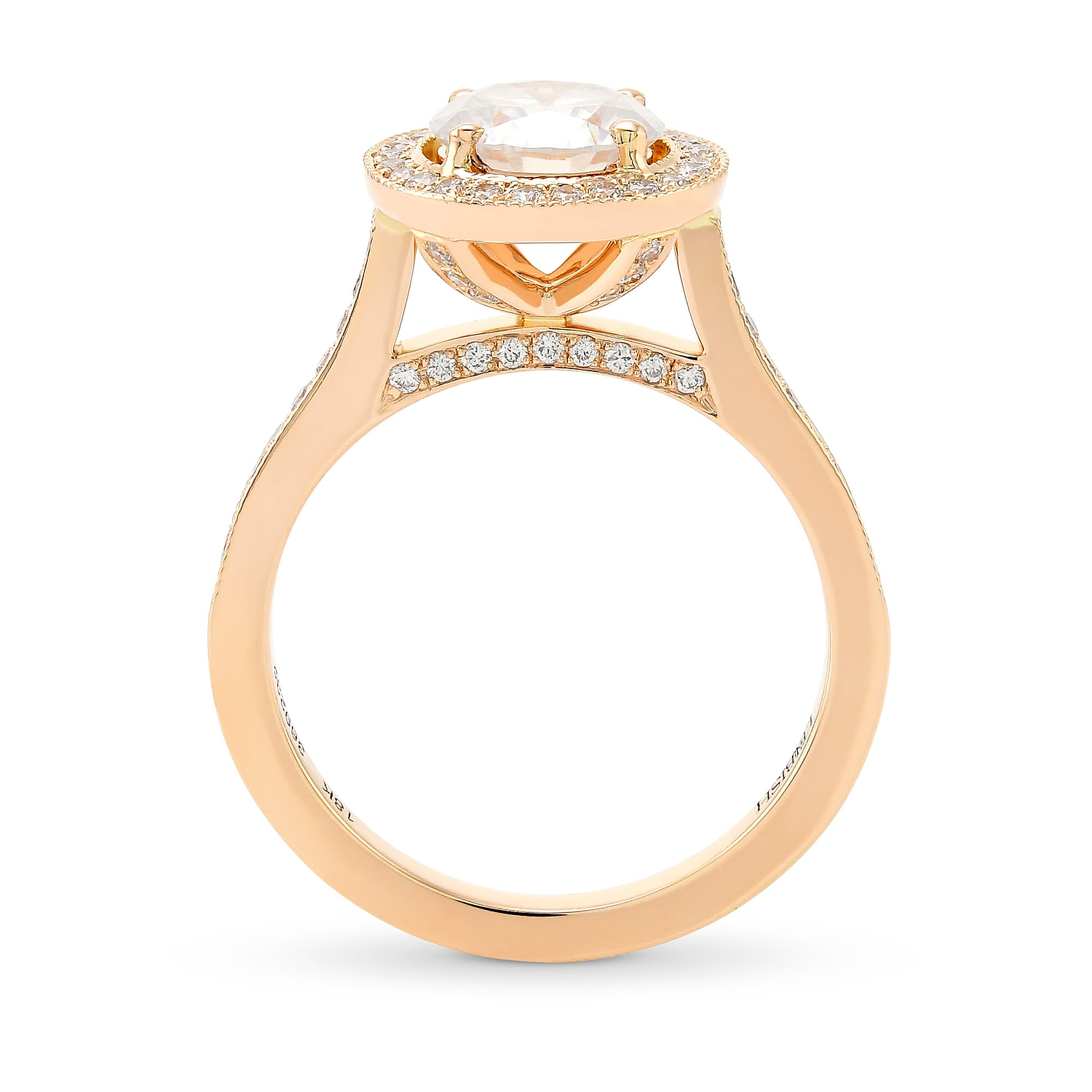 Rose Gold Fancy White Diamond Engagement Ring