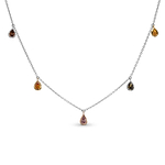 Mix Color Pear Diamond Necklace
