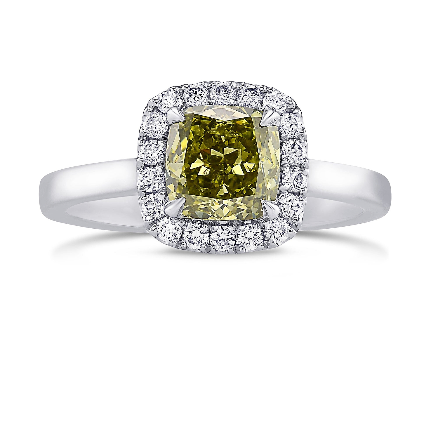 Chameleon Cushion Diamond Halo Ring