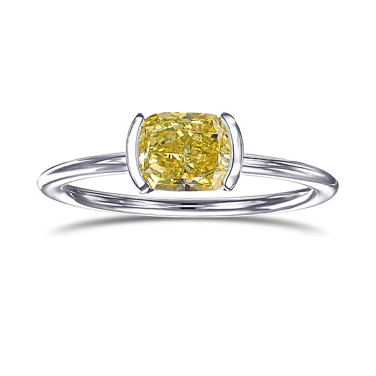 Half-Bezel Thin Band Solitaire Ring Setting